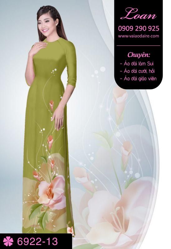 Vải áo dài hoa 3D