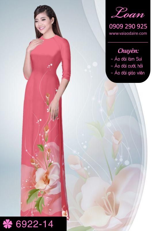 Vải áo dài hoa 3D