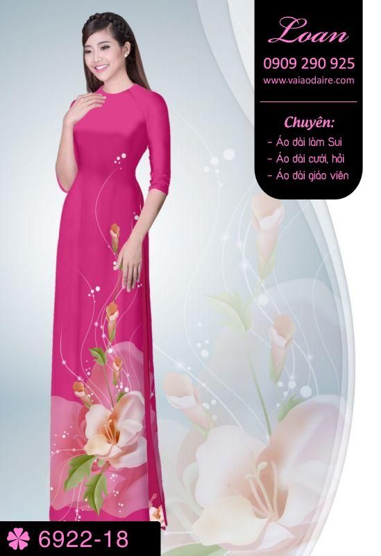 Vải áo dài hoa 3D