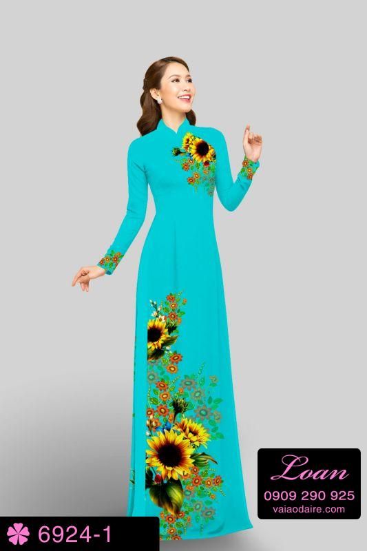 Vải áo dài hoa Hướng Dương