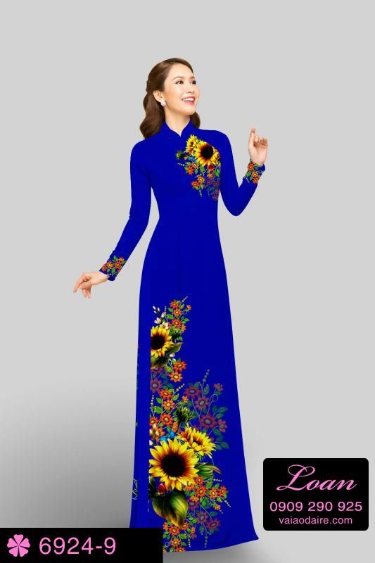 Vải áo dài hoa Hướng Dương