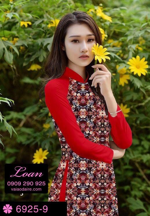 Vải áo dài hoa nhí