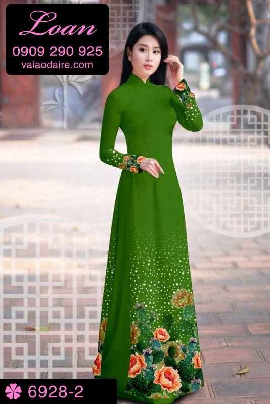 Vải áo dài hoa 3D Vải áo dài hoa 3D