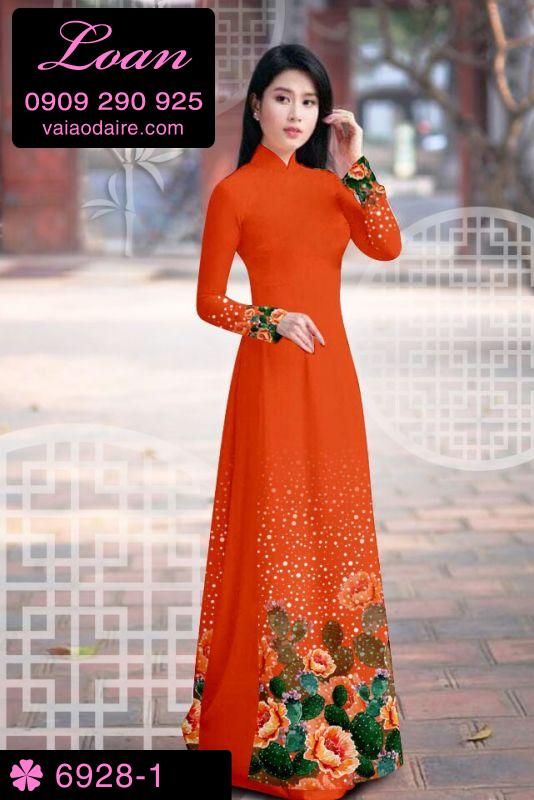 Vải áo dài hoa 3D Vải áo dài hoa 3D