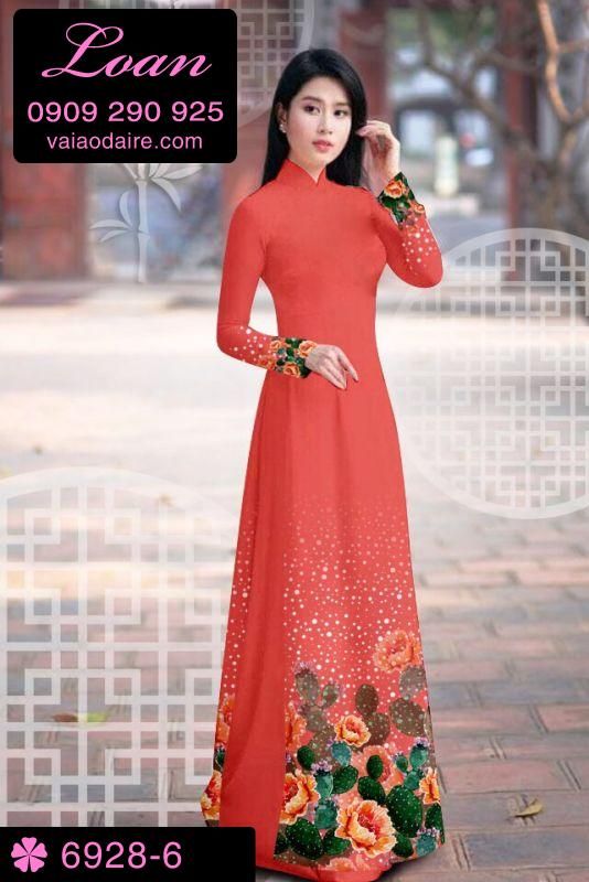 Vải áo dài hoa 3D Vải áo dài hoa 3D