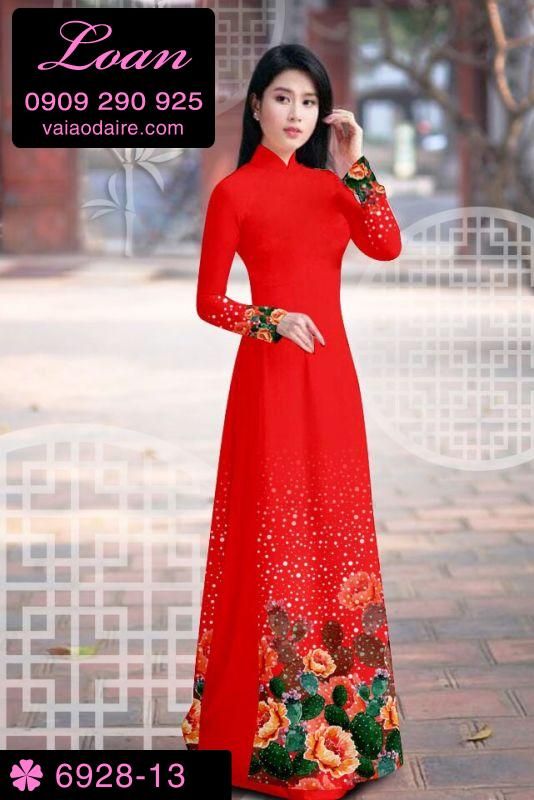 Vải áo dài hoa 3D Vải áo dài hoa 3D