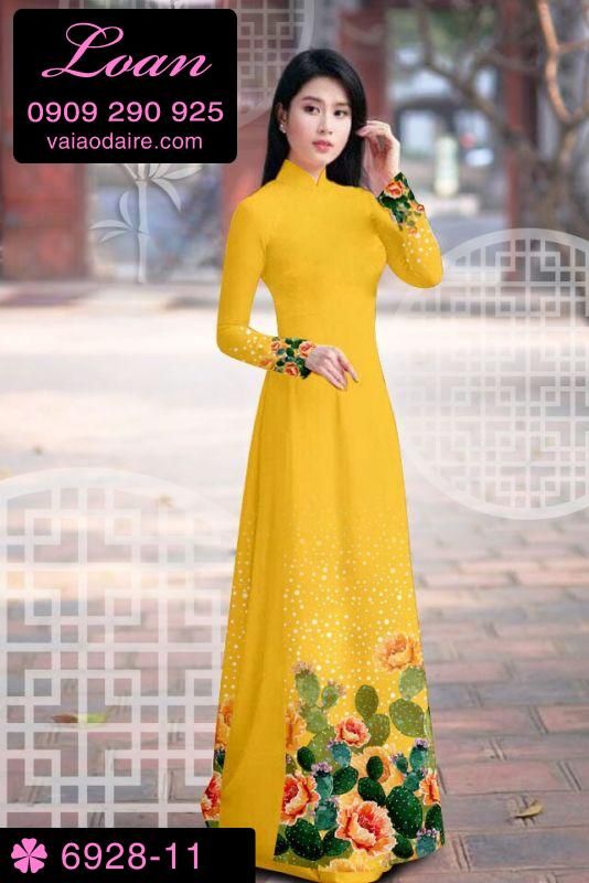 Vải áo dài hoa 3D Vải áo dài hoa 3D