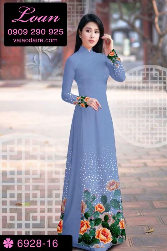 Vải áo dài hoa 3D Vải áo dài hoa 3D
