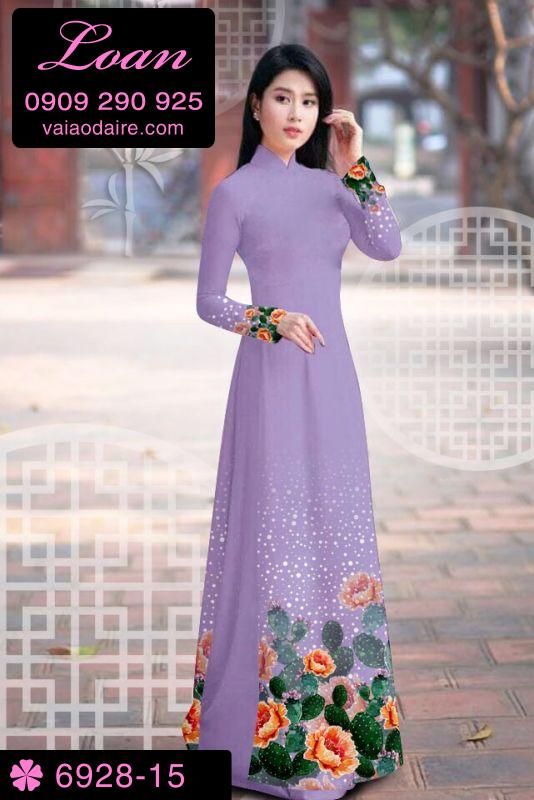 Vải áo dài hoa 3D Vải áo dài hoa 3D