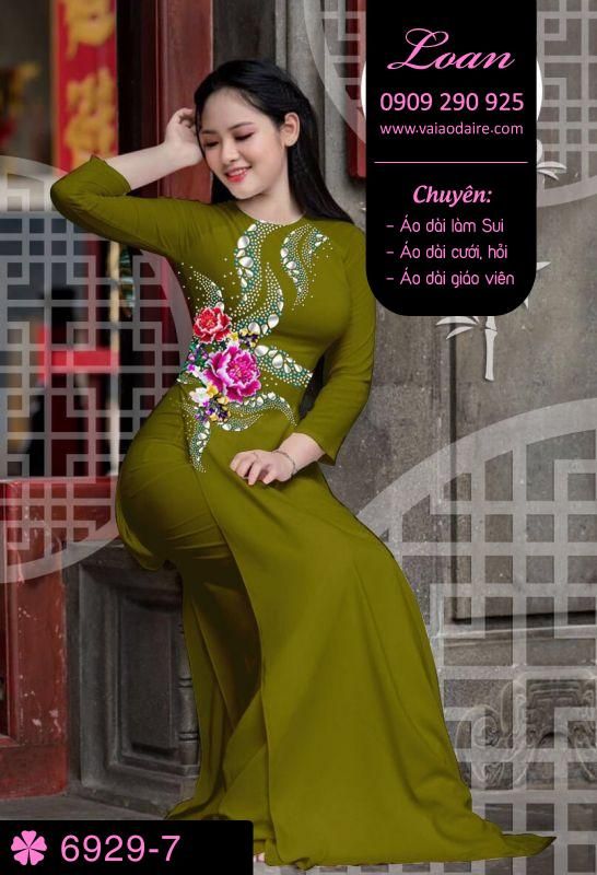 Vải áo dài hoa 3D Vải áo dài hoa 3D