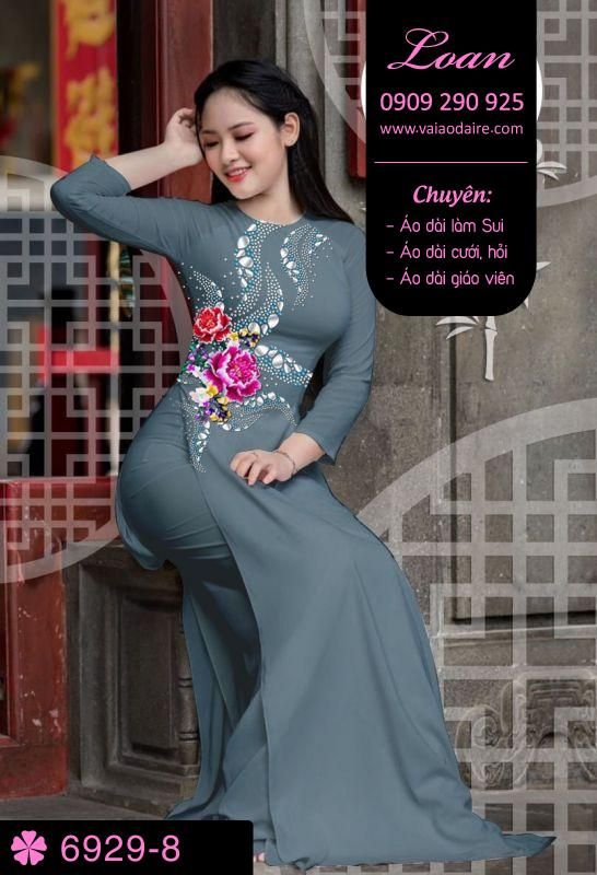 Vải áo dài hoa 3D Vải áo dài hoa 3D