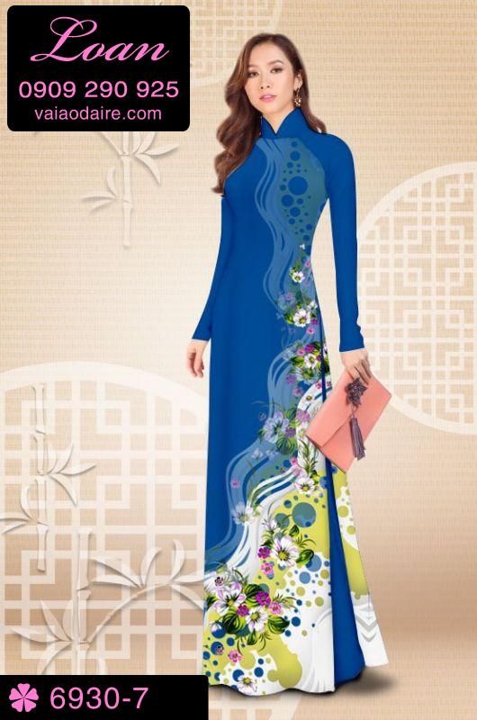 Vải áo dài hoa chạy dọc