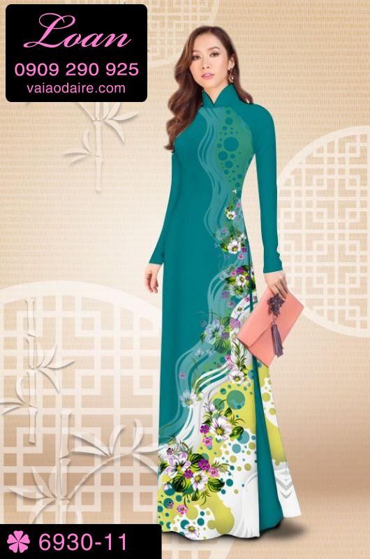 Vải áo dài hoa chạy dọc