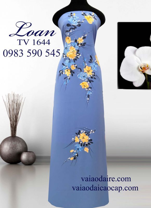 Vải áo dài vẽ hoa dây