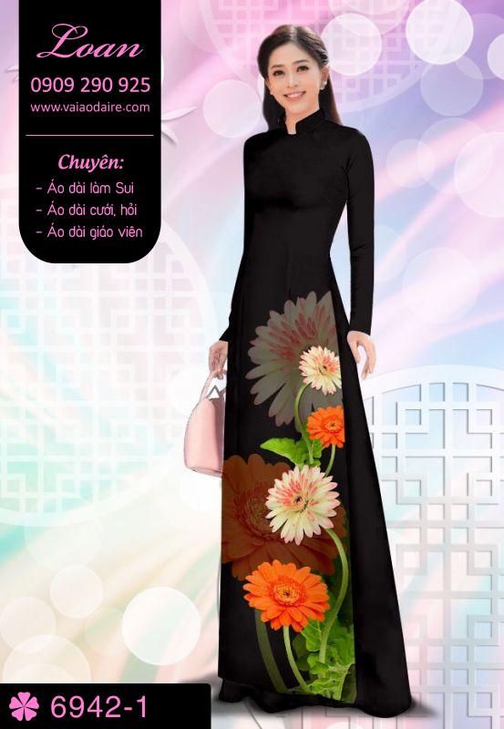 Vải áo dài hoa 3D