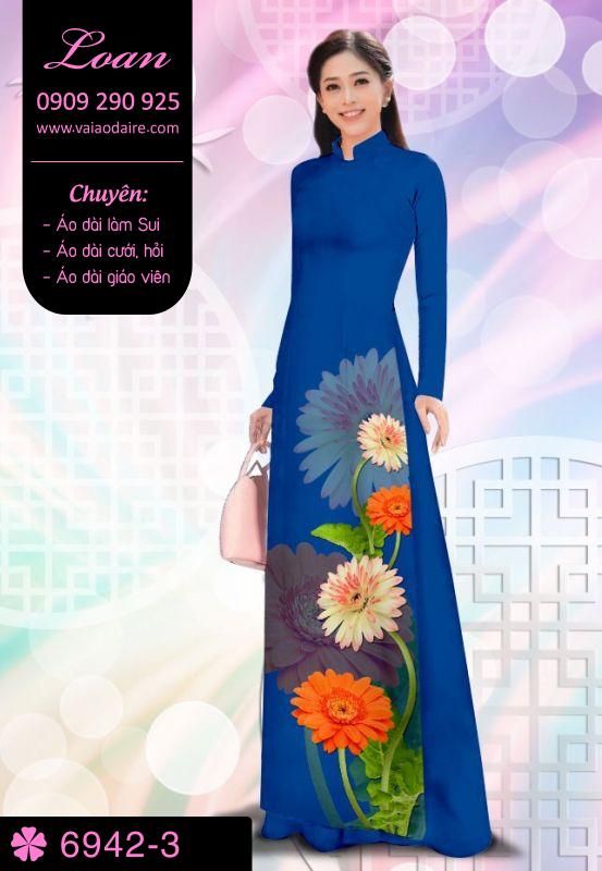 Vải áo dài hoa 3D