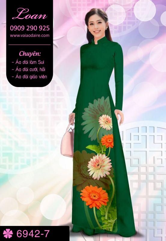 Vải áo dài hoa 3D