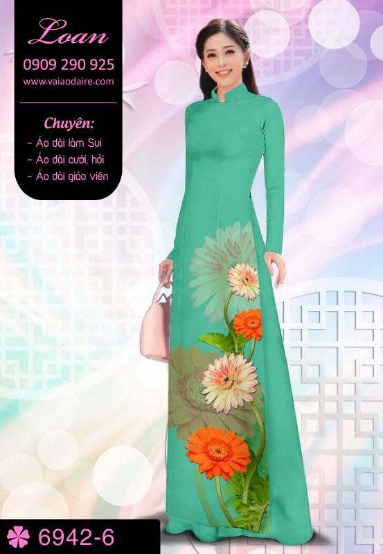Vải áo dài hoa 3D