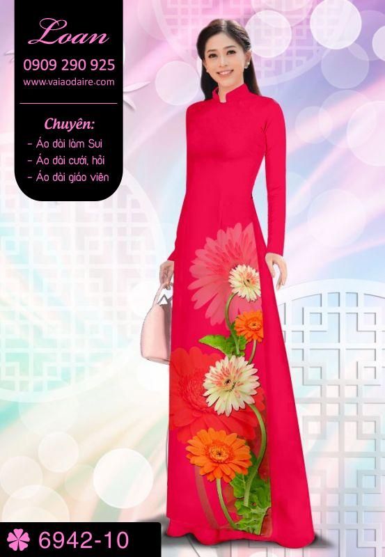 Vải áo dài hoa 3D