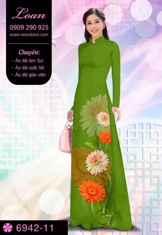 Vải áo dài hoa 3D