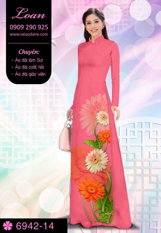 Vải áo dài hoa 3D