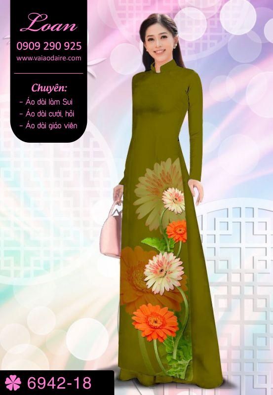 Vải áo dài hoa 3D