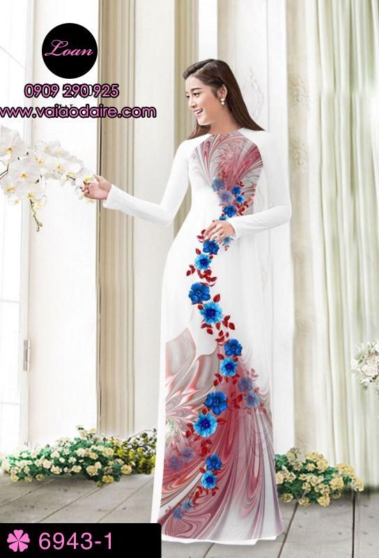Vải áo dài hoa chạy dọc