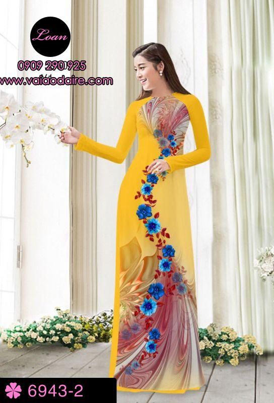 Vải áo dài hoa chạy dọc