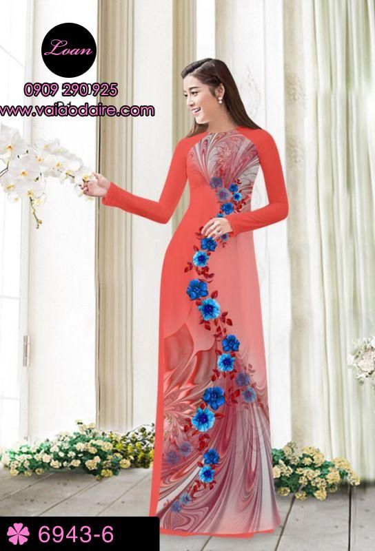 Vải áo dài hoa chạy dọc