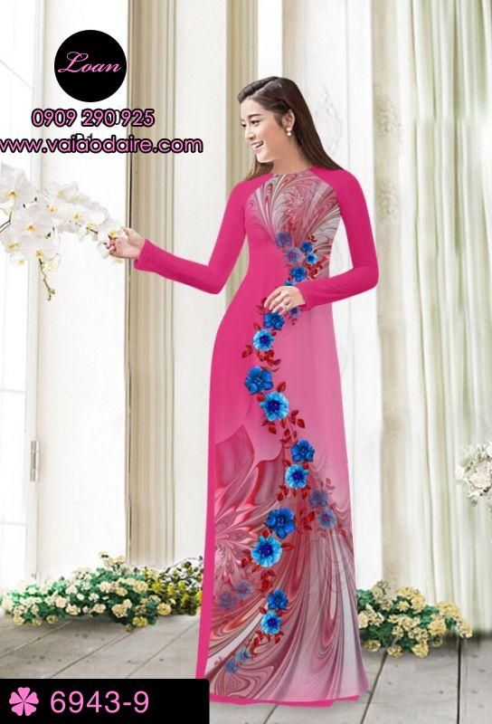 Vải áo dài hoa chạy dọc