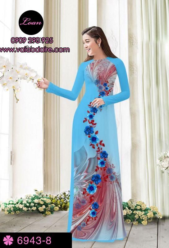 Vải áo dài hoa chạy dọc
