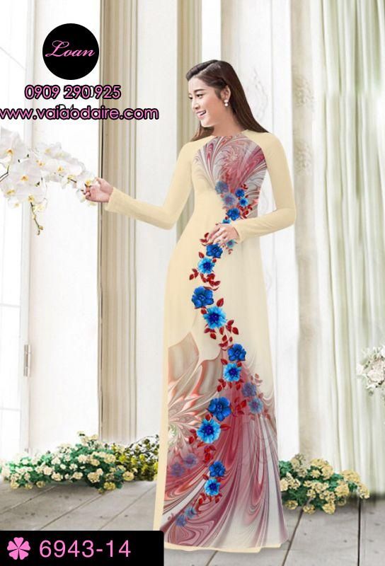 Vải áo dài hoa chạy dọc