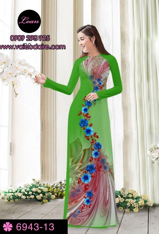 Vải áo dài hoa chạy dọc