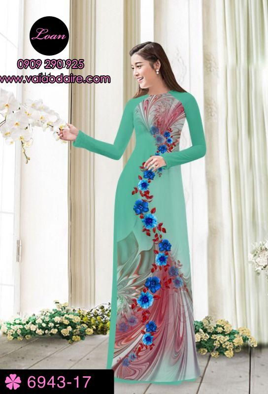Vải áo dài hoa chạy dọc