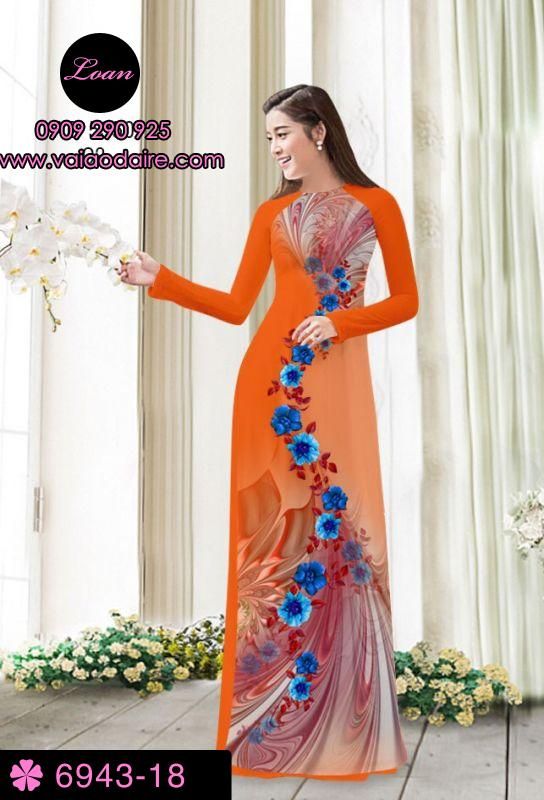 Vải áo dài hoa chạy dọc