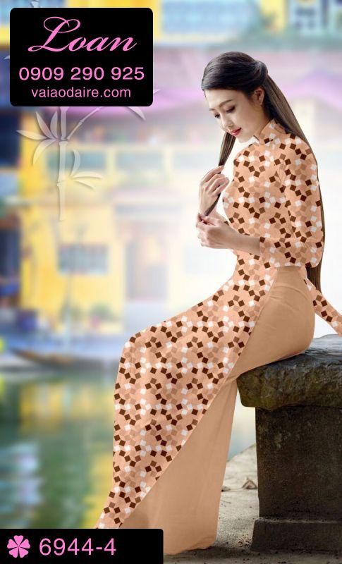 Vải áo dài ô vuông nhỏ