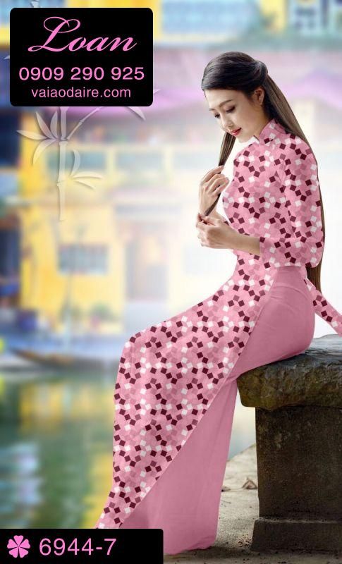Vải áo dài ô vuông nhỏ