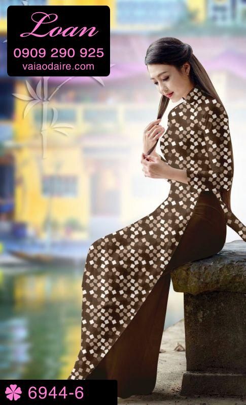 Vải áo dài ô vuông nhỏ