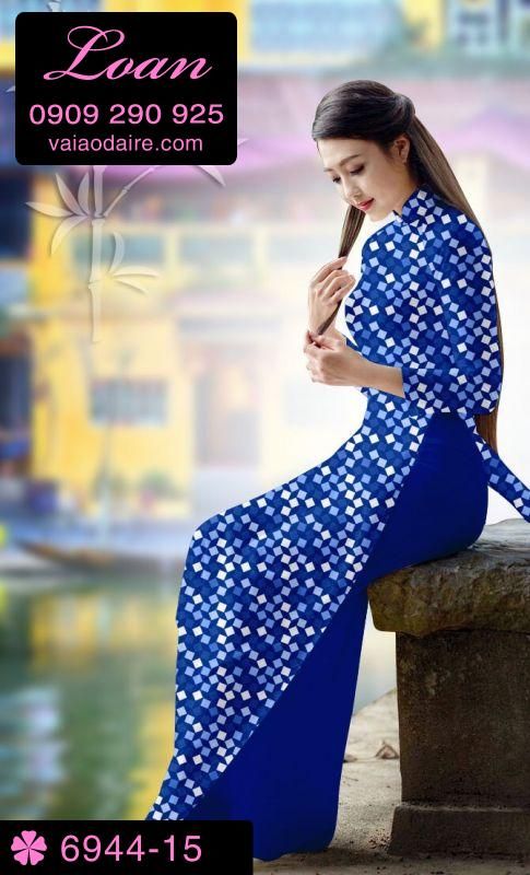 Vải áo dài ô vuông nhỏ