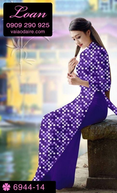 Vải áo dài ô vuông nhỏ