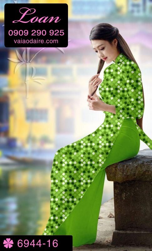 Vải áo dài ô vuông nhỏ