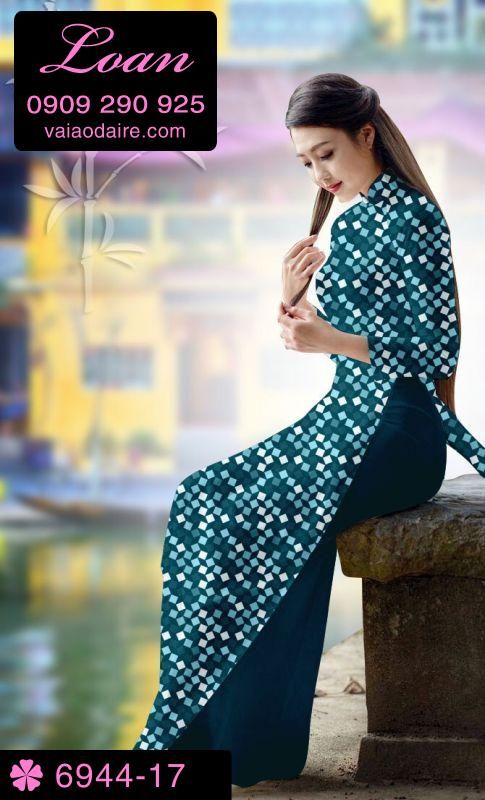 Vải áo dài ô vuông nhỏ