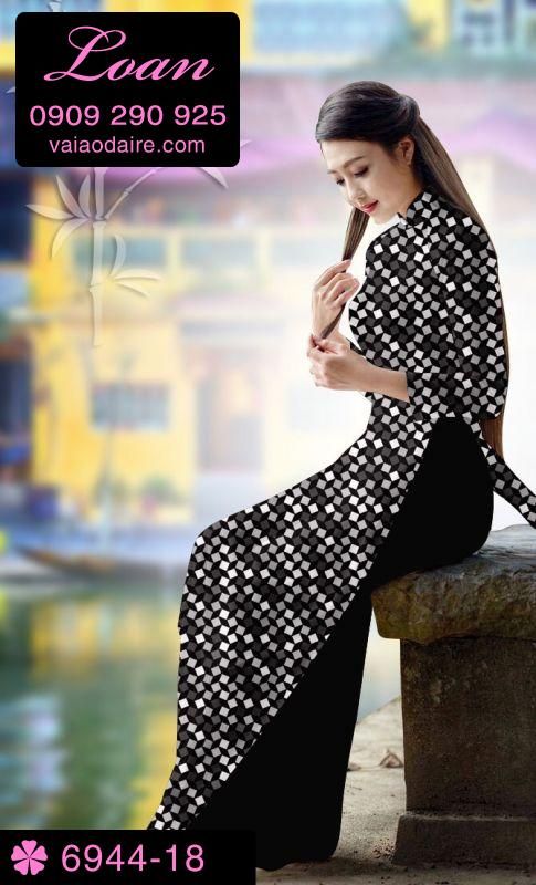 Vải áo dài ô vuông nhỏ
