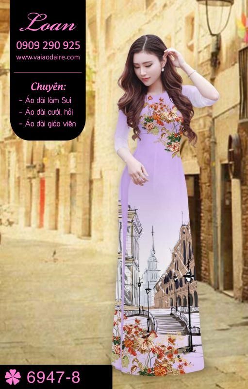 Vải áo dài phong cảnh