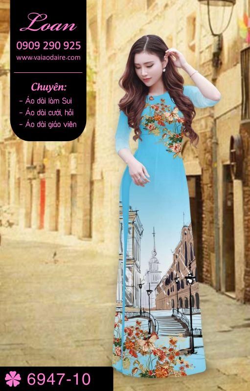 Vải áo dài phong cảnh