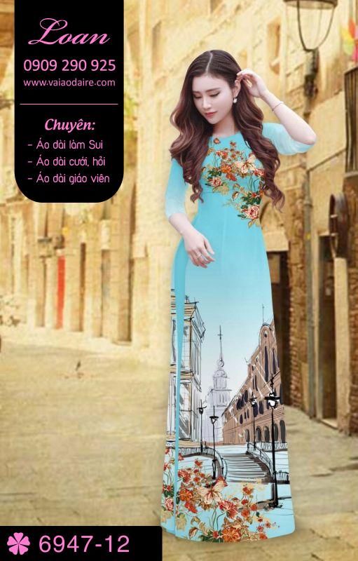Vải áo dài phong cảnh