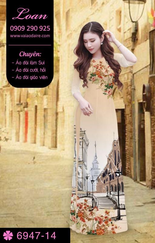 Vải áo dài phong cảnh
