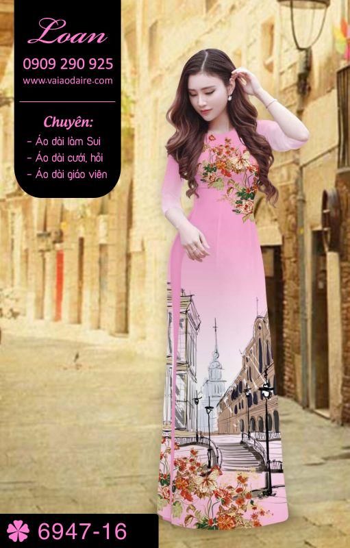Vải áo dài phong cảnh