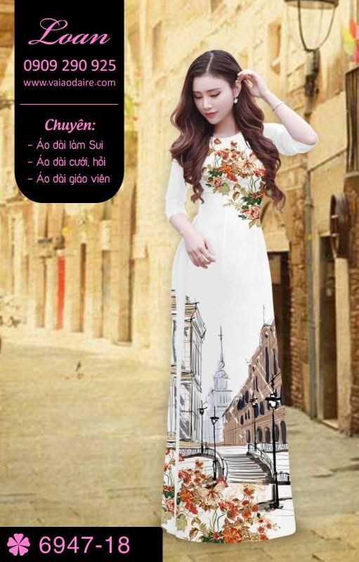 Vải áo dài phong cảnh