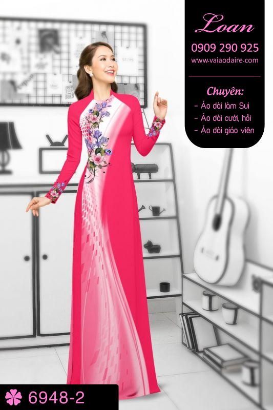 Vải áo dài hoa chạy dọc
